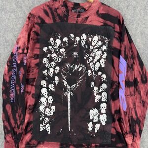 Post Malone Hollywood's Bleeding Tour Shirt Mens Medium Tie Dye Long Sleeve